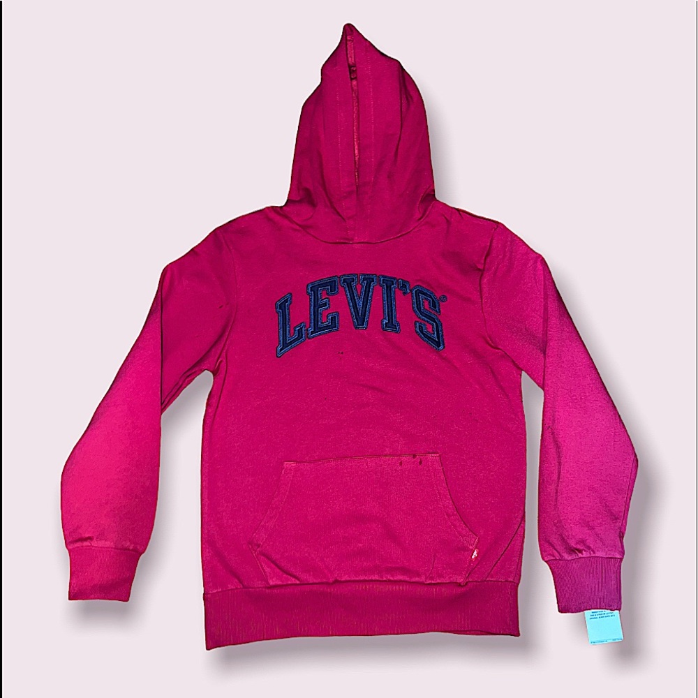 BOY’S RED LEVI'S LOGO FLEECE HOODIE (L)